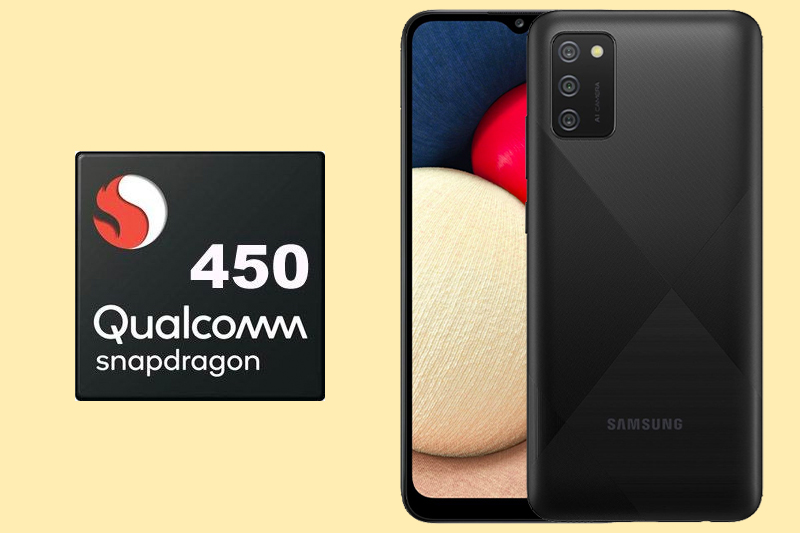 Con chip Qualcomm Snapdragon 450 tr&ecirc;n Samsung Galaxy A02